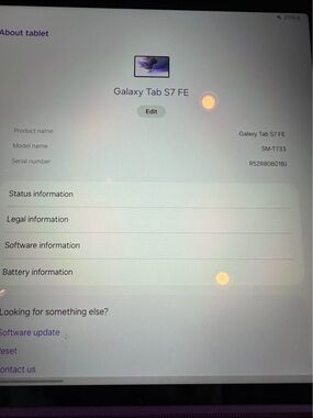 Samsung Galaxy Tab S7 FE Tablet - White Front Display
